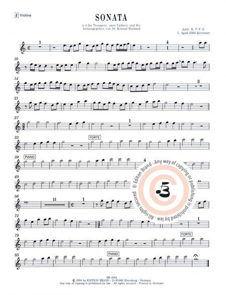 R.P.F.G<br>»Sonata à 3« für (Natur-)Trompete, 2 Violinen und Basso continuo – Bild 3