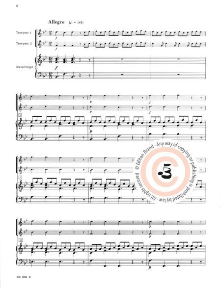 Antonio Vivaldi<br>Concerto Nr. II in B-Dur für 2 Trompeten und Klavier/Orgel – Bild 3