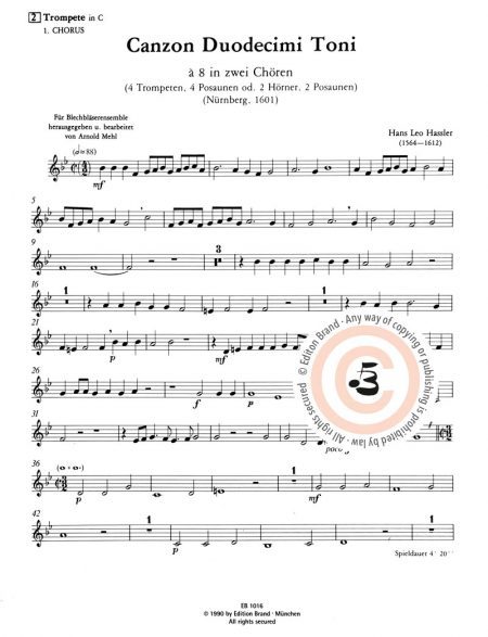 Hans Leo Hassler<br>Canzon duodecimi toni à 8 – Bild 3