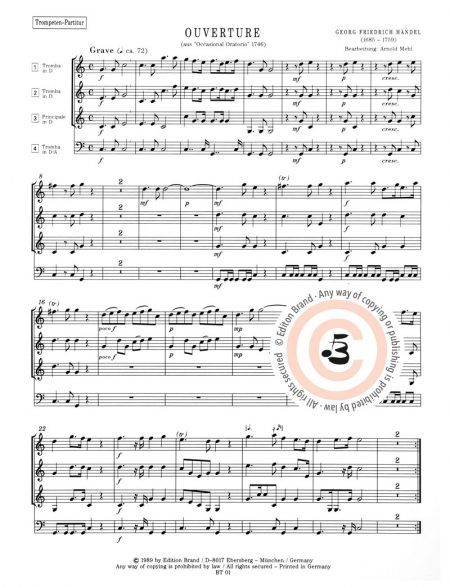 Georg Friedrich Händel <br>Ouverture, Adagio, Menuett und Marche D-Dur aus: „Occasional Oratorio« – Bild 3