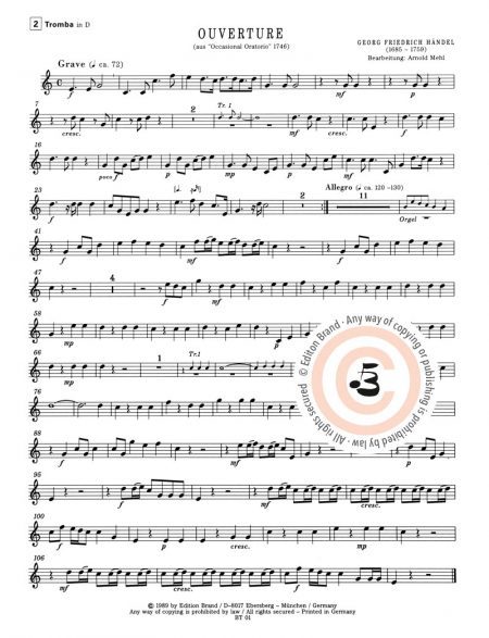 Georg Friedrich Händel <br>Ouverture, Adagio, Menuett und Marche D-Dur aus: „Occasional Oratorio« – Bild 4