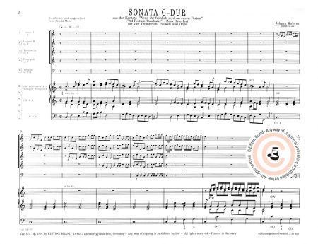 Johann Kuhnau<br>Sonata »Ad festum Paschatis« für 3 Trompeten, Pauken und Orgel – Bild 2