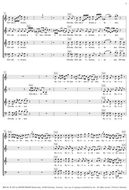 Johann Michael Haydn<br>Missa in honorem Sanctae Ursulae, »Chiemseemesse«,<br>für Soli, 4-sti. gemischten Chor, 2 Trompeten, Pauken, <br>2 Violinen und Basso continuo (Chorpartitur) – Bild 3