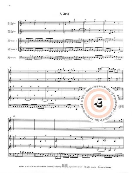 Franz Sparry<br>»Parthia ex C« für 2 (Natur-)Trompeten, 2 Violinen und Continuo – Bild 4