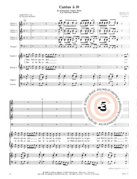 Anonym<br>Cantus à 10 für 2 Soprane, 6 Trompeten, Pauken und Basso continuo – Bild 2